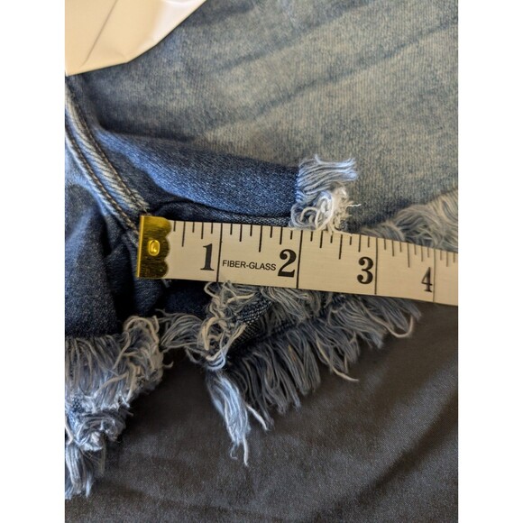 NEW KanCan Shorts Women's Size Medium Button Fly Distressed Raw Hem Denim Beach - Picture 12 of 12